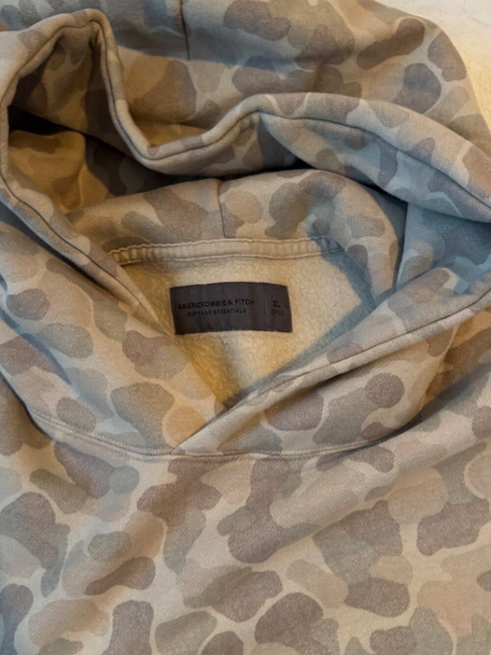 Abercrombie Essential Popover Hoodie - Tan Duck Camo - Size XL - Picture 2 of 3